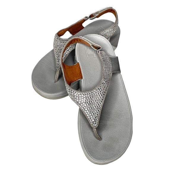 Fitflop Shoes - Fitflop Novy Strapped Rhinestone Sandals Gray Size 7
